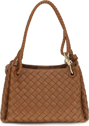 Bottega Veneta Womens Shoulder Bag Intrecciato Tannin-Muse Brass Calf Leather