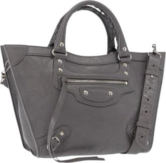 Balenciaga Pre-owned Handbags, female, Gray, Size: ONE SIZE Pre-owned Vintage Leather Handbag
