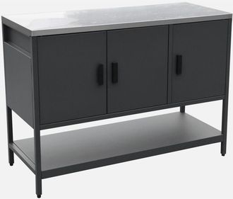 Sweeek Cocina Exterior De Acero 3 Puertas, 1 Estante, 120cm