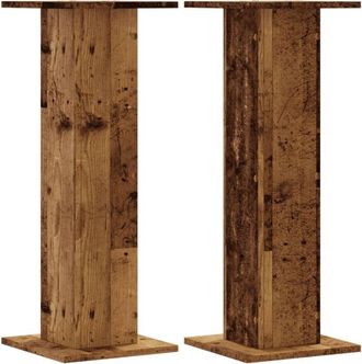 vidaXL Vidaxl - Supporti per Piante 2 pz Legno Vecchio 30x30x80 cm Truciolato