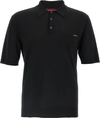 Gucci Black Wool Polo Mens Shirt