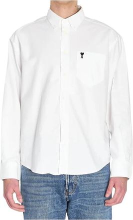 Ami De Coeur Boxy Long Sleeve Shirt - Heren - Casual Overhemden - Wit - 3XL - Katoen - Overhemden