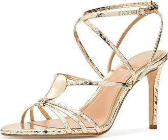 Vince Camuto Arlein Strappy High Heel Sandals Womens Sandals Gold : 5.5 M, Faux Leather