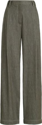 Brunello Cucinelli Plooibroek met denim-effect - Groen