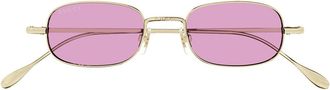 Gucci GG1648S005 Pink Tinted Metal Sunglasses - Gold