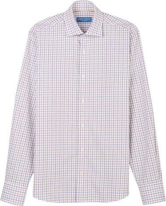 Robert Talbott Reynolds Ultra Light Weight Brushed Tattersall Shirt in Red Multi at Nordstrom, Size Medium
