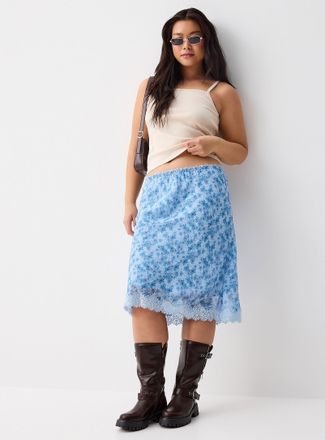 Twik Womens Polka-dotted chiffon midi skirt