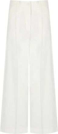 Max Mara Bellico Broek - Dames - Wijde Broeken - Wit - M - Katoen - Broeken