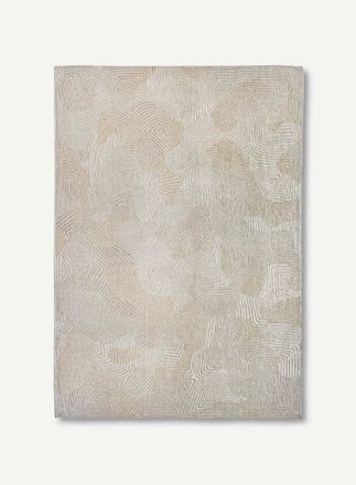 Louis De Poortere Coral Design - Alfombra Estructurada Para Meditaci&oacute;n - Hecha En B&eacute;lgica - Acabado A Mano - Antideslizante Natural - 100% Poli&eacute;ster - Shell Beige - 140