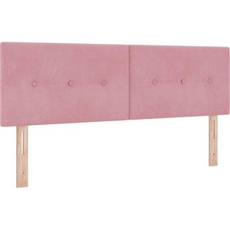 vidaXL vidaXL LED Headboard Button Tufted Pink 80 cm Velvet