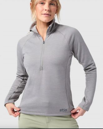 Stio Glide Power Stretch 1/2 Zip Top In Alloy Heather