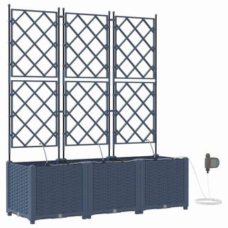 Berkfield Home Garden Planters with Water Irrigation System 3 pcs Grey