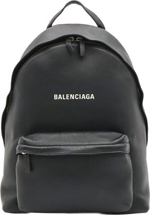 Balenciaga Black White Leather Backpack (Pre-Owned)