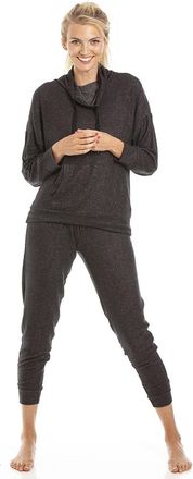 Camille Womens 2 Piece Super Soft Pyjama Set - Knitted Hacci Full Length PJ Set - Cowl Neck Long Sleeved Top & Elasticated Waist for Ultimate Comfort and Warm