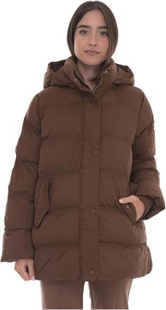 Pennyblack Nombre Coat - Dames - Parka Jassen - Bruin - L - Leer - Jassen