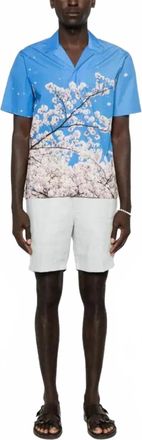 Orlebar Brown Maitan Photographic Cotton Shirt In Blossom