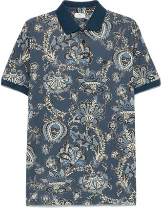 Etro Polo con stampa paisley - Blu