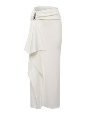 CHRISTOPHER ESBER Crystal Ribbed Knit Long Skirt