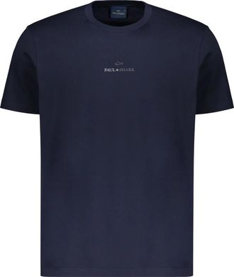 Paul & Shark T-shirt met ronde hals en korte mouwen - Heren - T-shirts - Blauw - L - Katoen - Tops