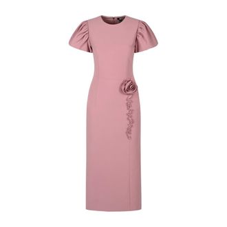 Rotate Rotate Birger Christensen, Kleedjes, Dames, Roze, XS, Crepe Midi Bloemenjurk