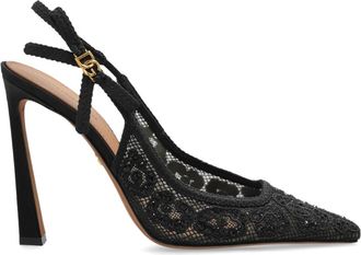 Dolce & Gabbana Hoge hakken met glinsterende kristallen - Dames - Pumps - Zwart - 36 EU - Schoenen