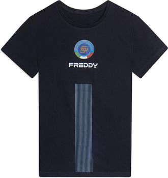 Freddy T-shirt Unisex FGI con Banda Verticale e Logo Posteriore