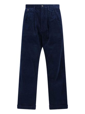 Polo Ralph Lauren Blue Whitman Pleated Front Corduroy Straight-Leg Pants