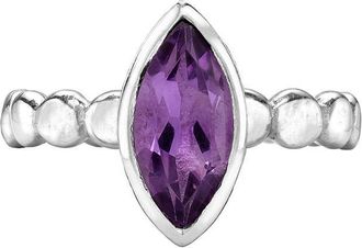 Dower & Hall Marquise Amethyst Dewdrop Twinkle Ring