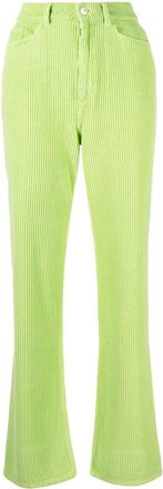 Wandler Rose ribbed straight-leg trousers - women - Cotton - 26 - Green
