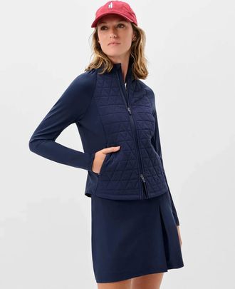 Johnnie-O Hannah Mixed Media Jacket In Navy