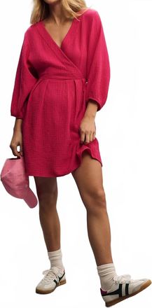 Nation Ltd Hedy Long-Sleeve Wrap Dress In Pink