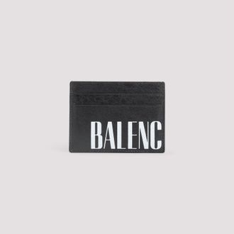 Balenciaga Mens Editor Card Case - Black Leather - One Size