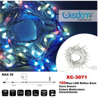 Trade Shop Trade Shop - Catena Luminosa 100 Luci Led Luci Lights Color Multicoline Intermittent Xc-3071