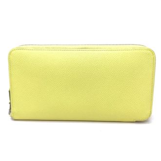 Hermès Silkin Soufre Yellow Epsom Leather Silk Long Wallet (Bi-Fold) (Pre-Owned)
