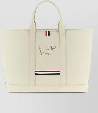 Thom Browne leather tool tote bag
