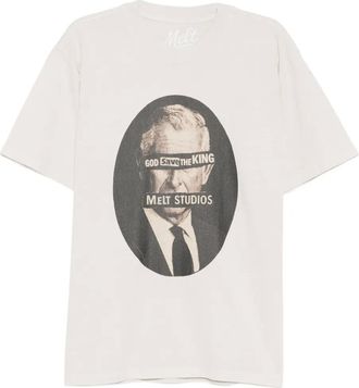 Melt T-shirt met tekst - Beige