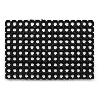 RugsX Alfombrilla De Goma Con Agujeros Black 100x150 Cm