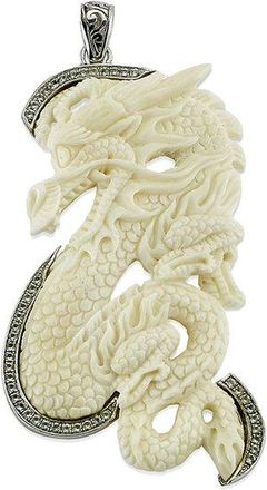 Samuel B. Silver 0.68 Ct. Tw. White Topaz & Pearl Dragon Pendant