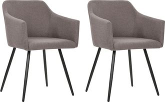 vidaXL Sillas De Comedor 2 Unidades Tela Gris Taup&eacute; Vidaxl
