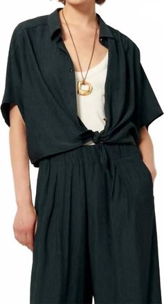 Sessun Alfassa Button Front Blouse In Smoke Green