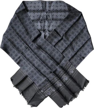 Dolce & Gabbana Accessoires, Heren, Blauw, ONE Size, Zijden Sjaal Nekwikkel