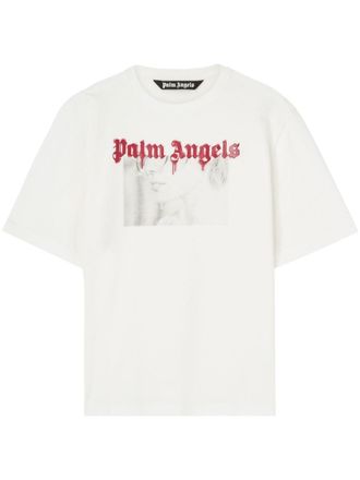 Palm Angels Portrait Pencil cotton T-shirt - White
