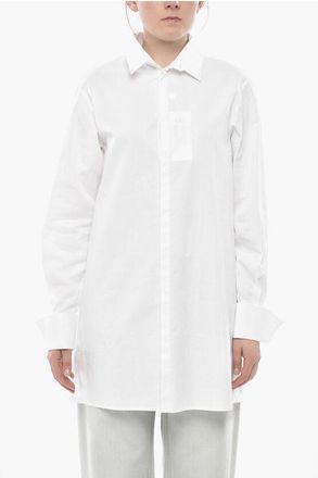 Maison Margiela MM6 Jacquard Poplin Shirt with Hidden Placket size 38