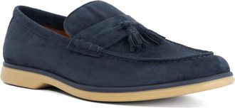 Dune London Mens Broddi - Suede Tassel Trim Loafers - Navy - Size UK 12