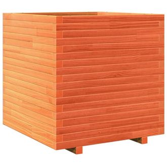 Berkfield Home Garden Planter Wax Brown 70x70x72 cm Solid Wood Pine | Size: 70 x 70 x 72 cm