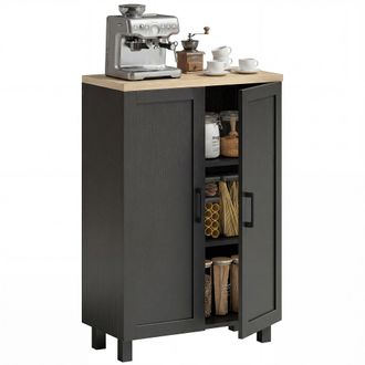 OEM Aparador De Sal&oacute;n Estrecho De 2 Puertas Armario De Cocina Con Estante Ajustable Para Entrada 60x30x90 Cm Negro