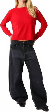 Olivaceous Leann Classic Lightweight Sweater In Red