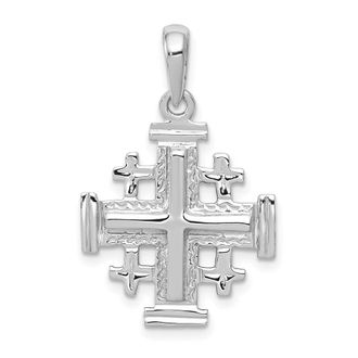 Diamond2Deal 14k White Gold Jerusalem Cross Pendant