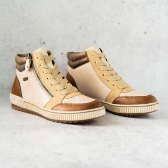 Remonte Womens D0778-60 High Top Sneaker In Bronze/beige/brown