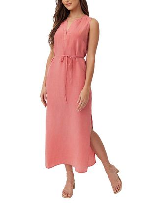Bella Dahl Sleeveless Belted Linen-Blend Maxi Dress